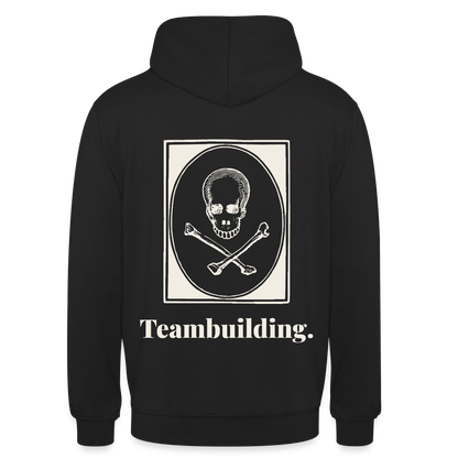 "Teambuilding." Motiv-Hoodie unisex, Farbe Schwarz