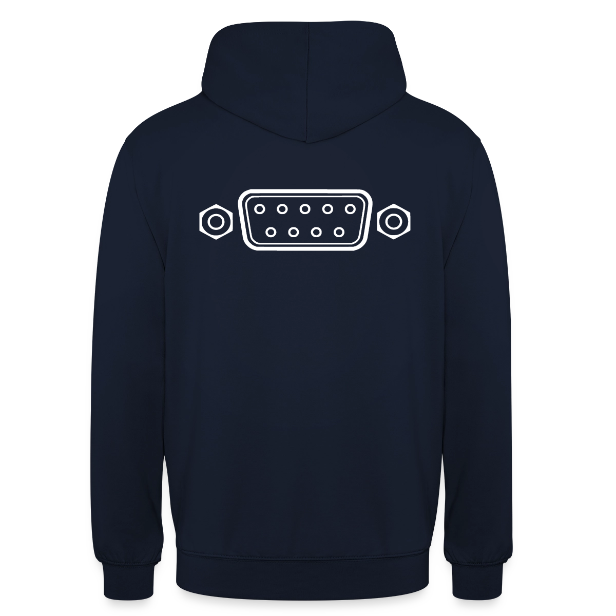 "RS-232" Motiv-Hoodie unisex, Farbe Navy