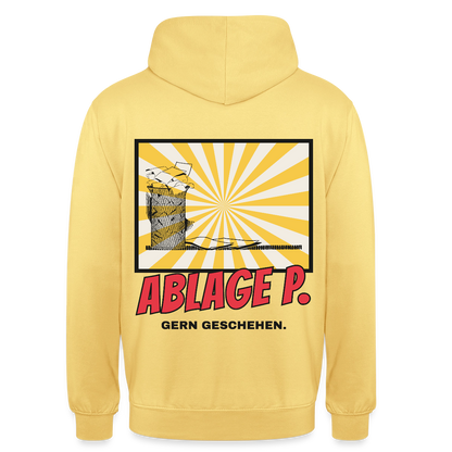 "Ablage P. Gern geschehen. Comic-Motiv" Motiv-Hoodie unisex, Farbe Zitronengelb
