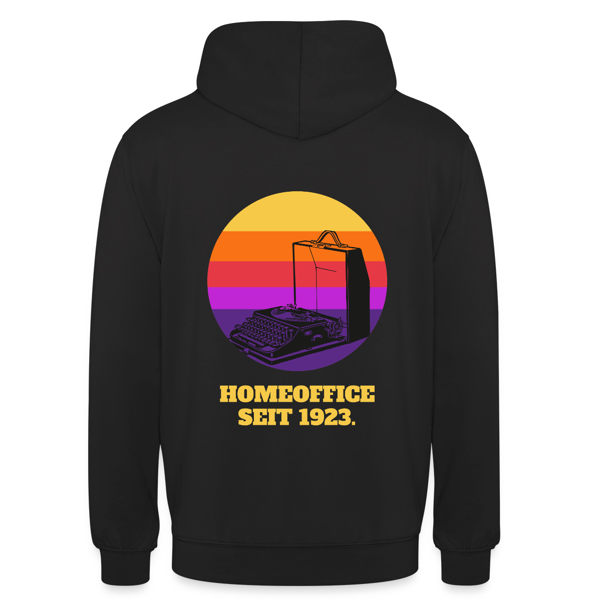 Homeoffice seit 1923 Motiv-Hoodie unisex, Farbe Schwarz