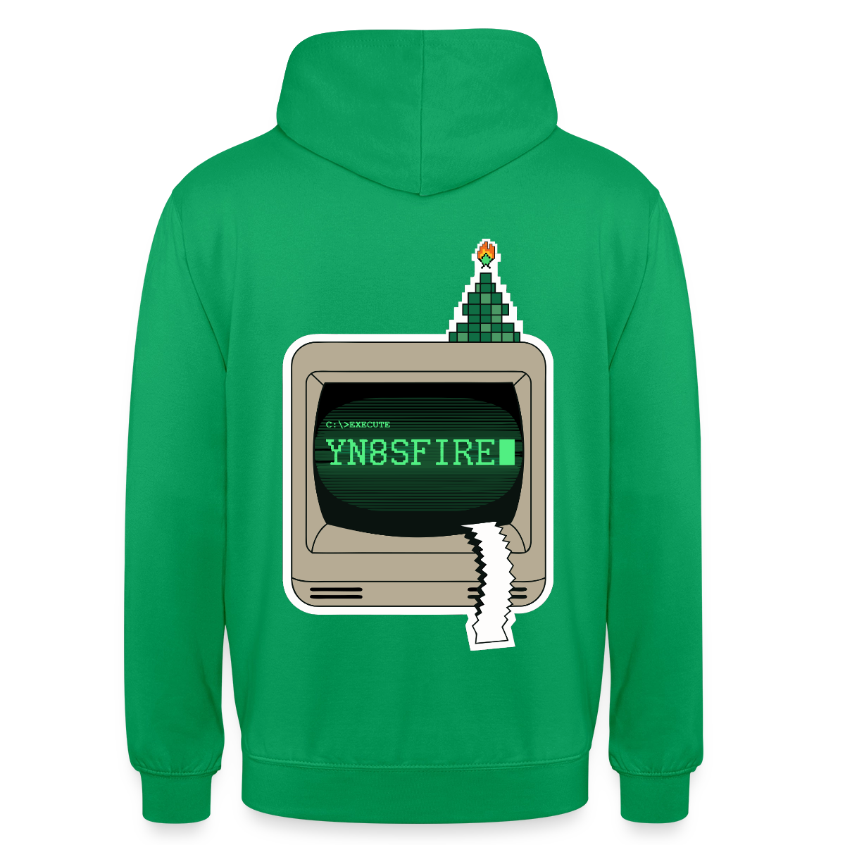 YN8SFIRE Motiv-Hoodie unisex, Farbe Kelly Green