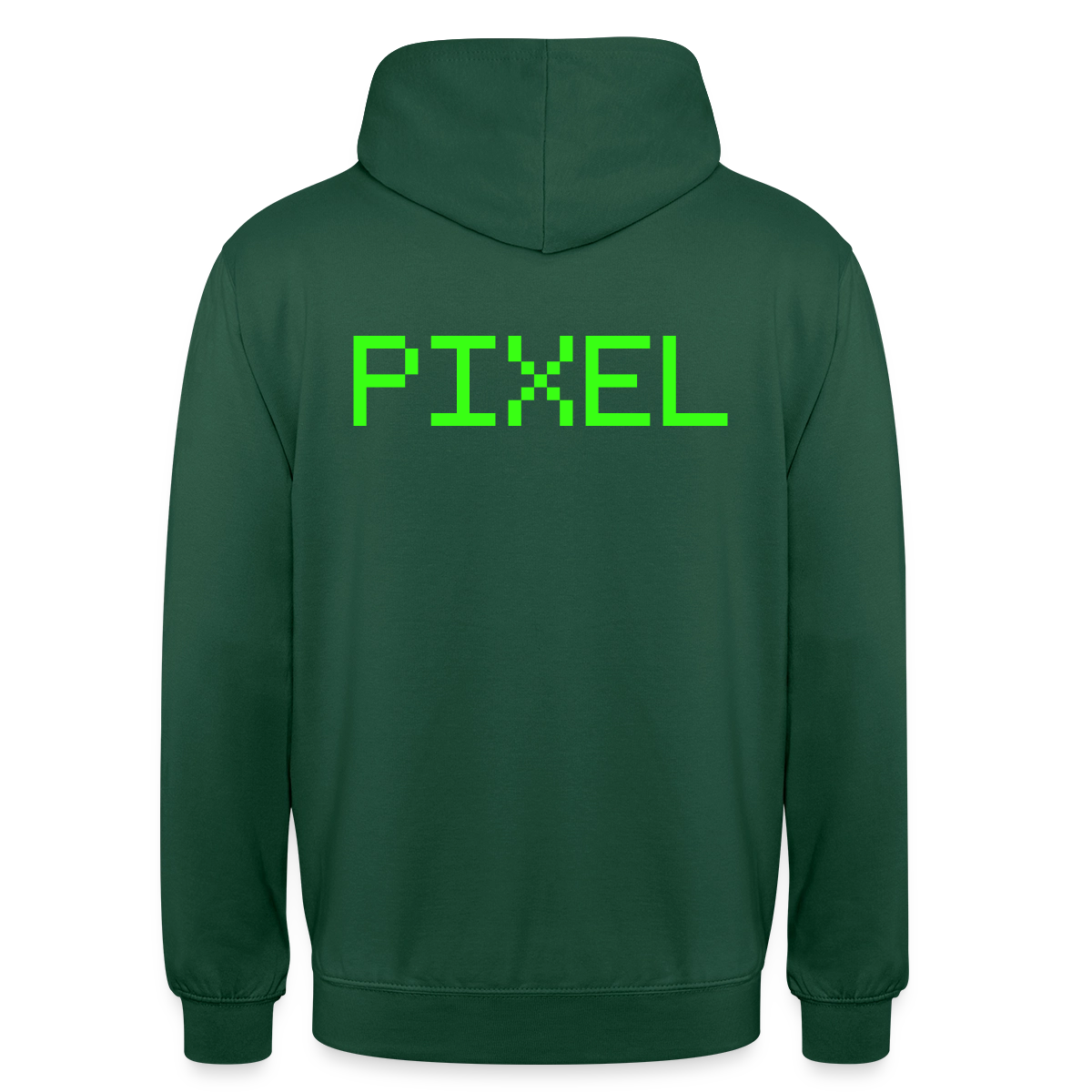 Pixel. Phosphor-Motiv Motiv-Hoodie unisex, Farbe Flaschengrün