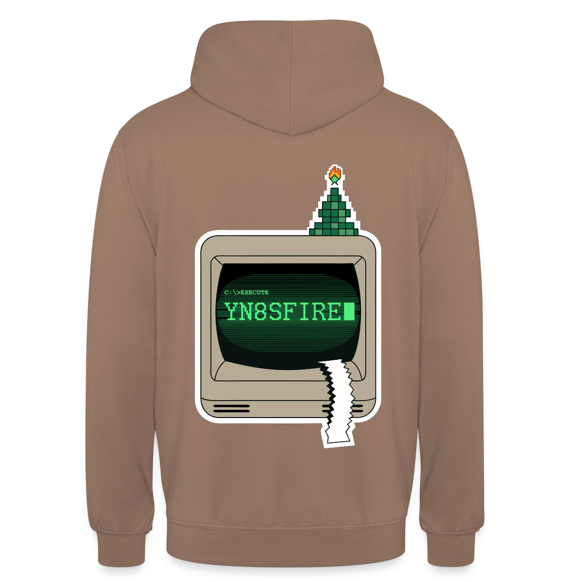 YN8SFIRE Motiv-Hoodie unisex, Farbe Mokka