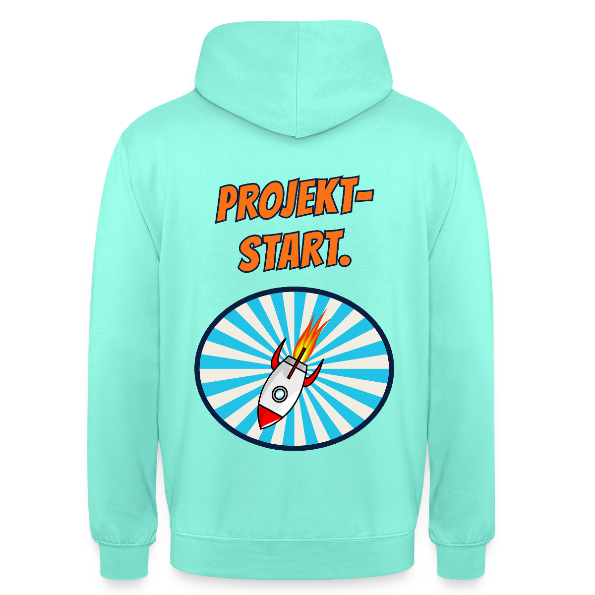 Projektstart. Motiv-Hoodie unisex, Farbe Mint