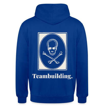 "Teambuilding." Motiv-Hoodie unisex, Farbe Royalblau