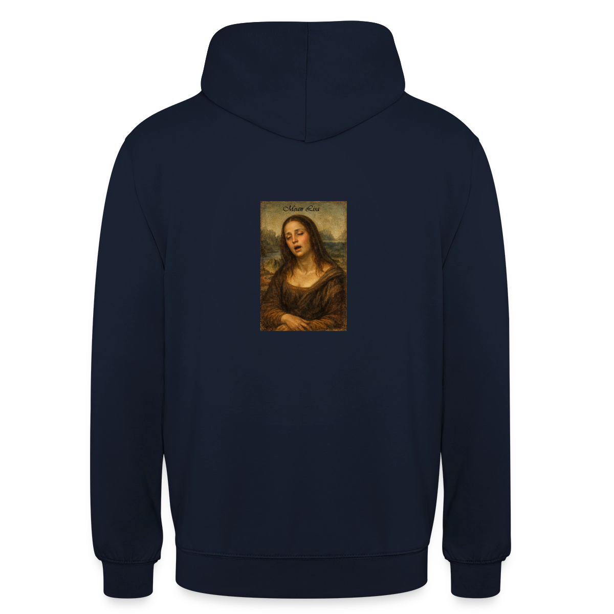 Moan Lisa Motiv-Hoodie unisex, Farbe Navy