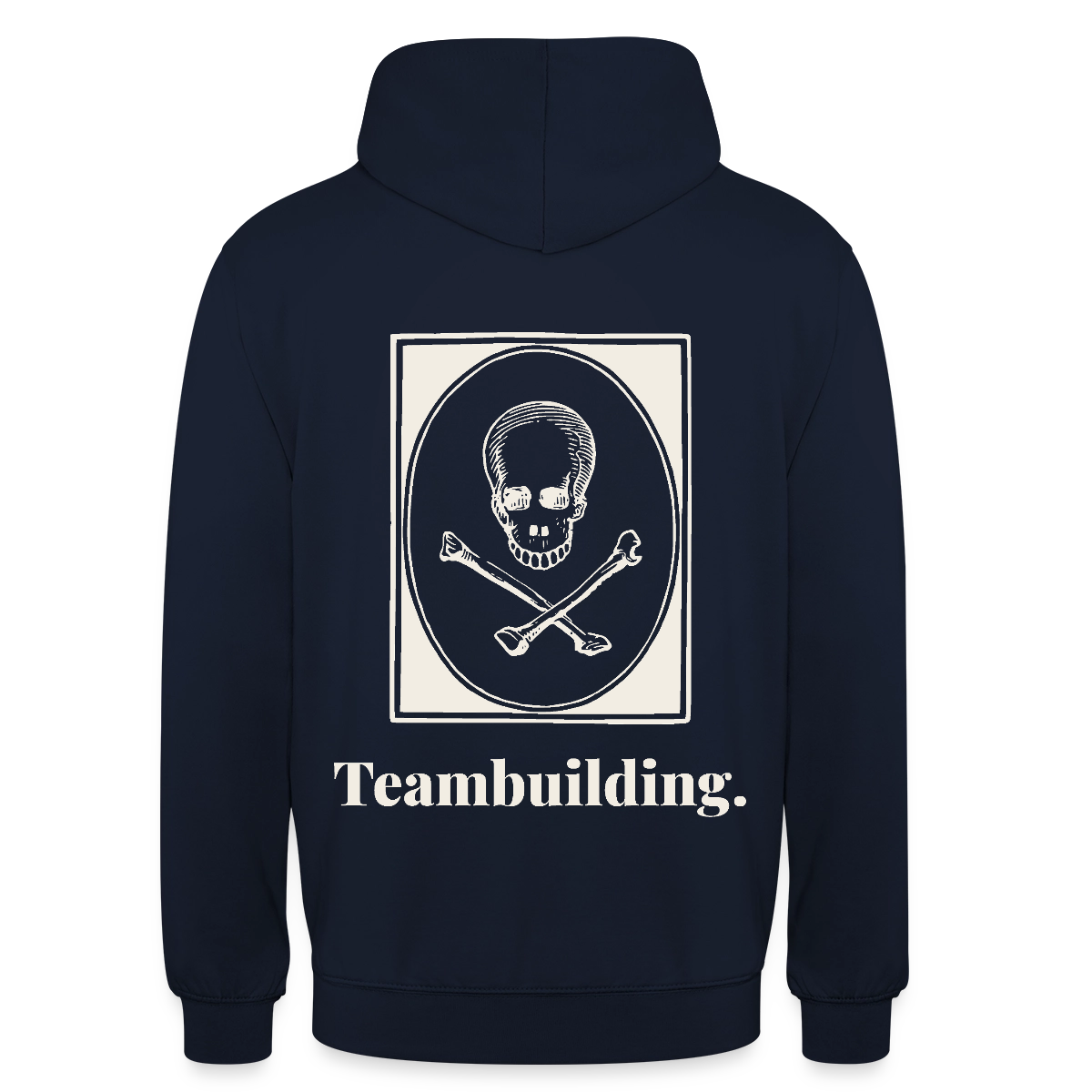 "Teambuilding." Motiv-Hoodie unisex, Farbe Navy