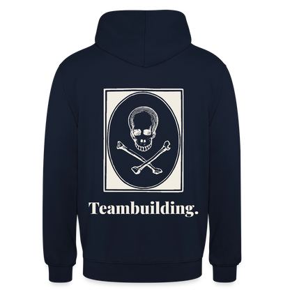 "Teambuilding." Motiv-Hoodie unisex, Farbe Navy