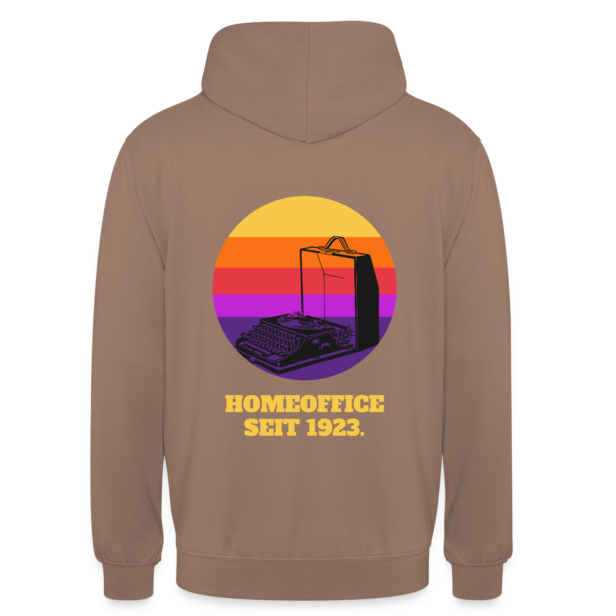 Homeoffice seit 1923 Motiv-Hoodie unisex, Farbe Mokka