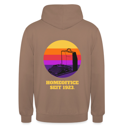 Homeoffice seit 1923 Motiv-Hoodie unisex, Farbe Mokka