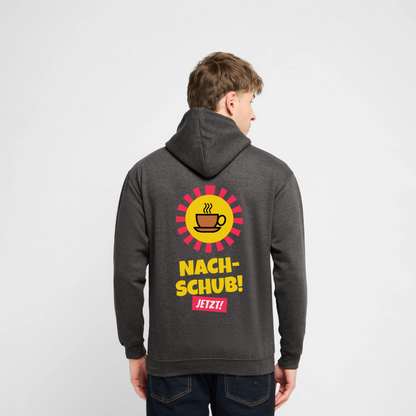 Nachschub! Jetzt! Motiv-Hoodie unisex, Farbe Anthrazit, Model