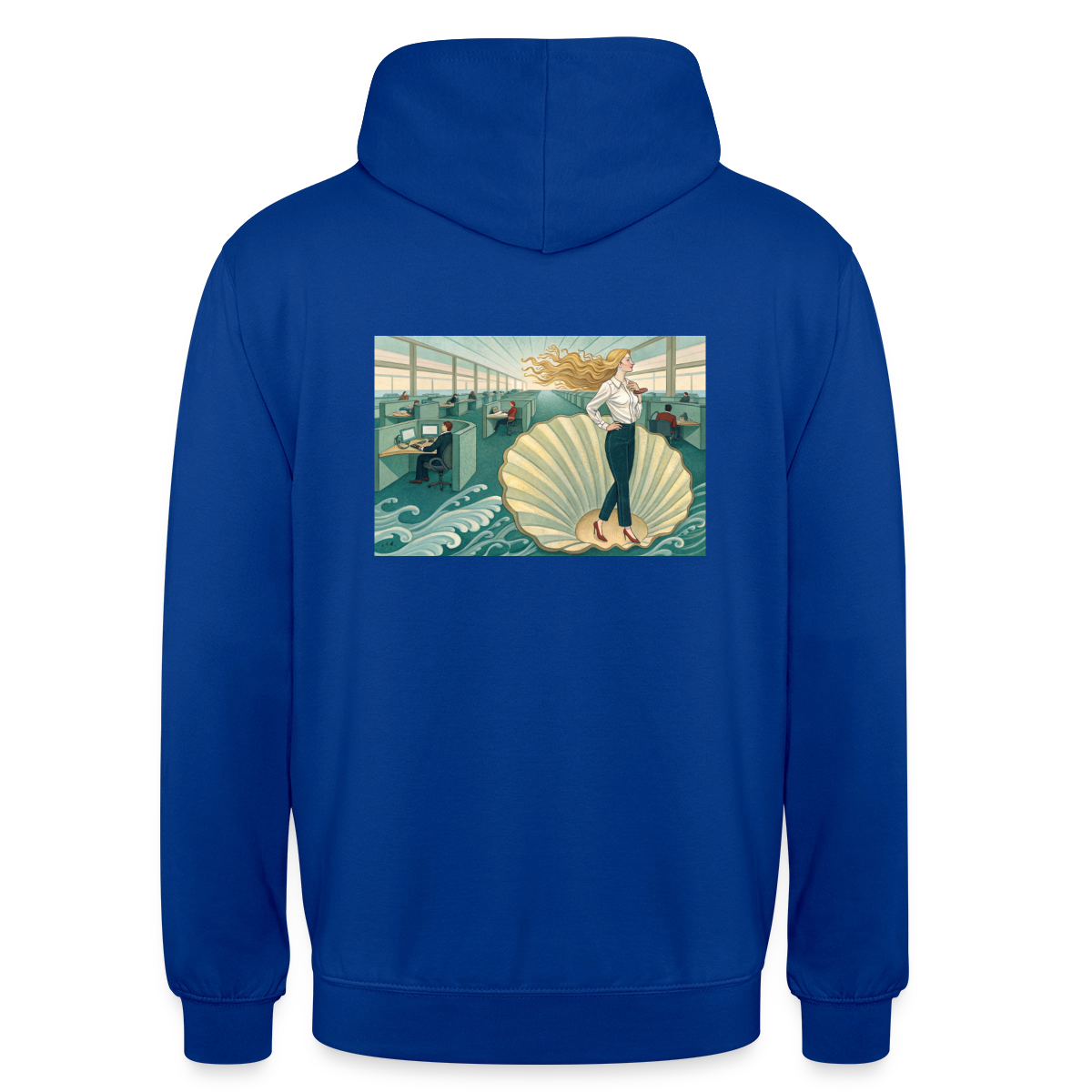 Die Chefin. Renaissance-Motiv Motiv-Hoodie unisex, Farbe Royalblau