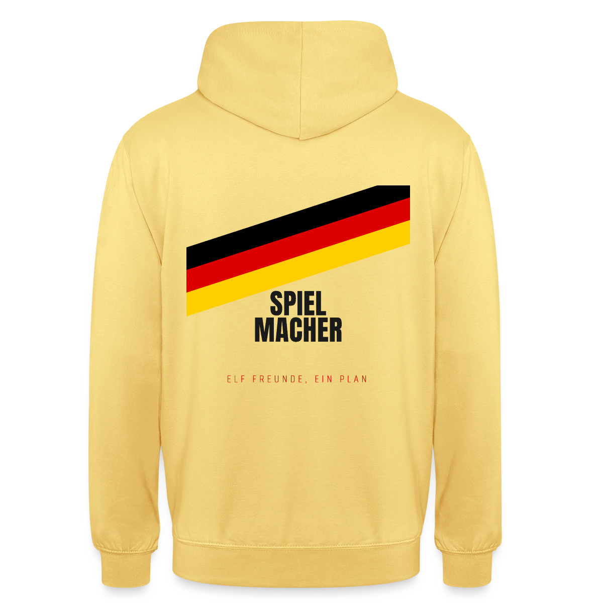 Spielmacher. Elf Freunde, ein Plan. Motiv-Hoodie unisex, Farbe Zitronengelb