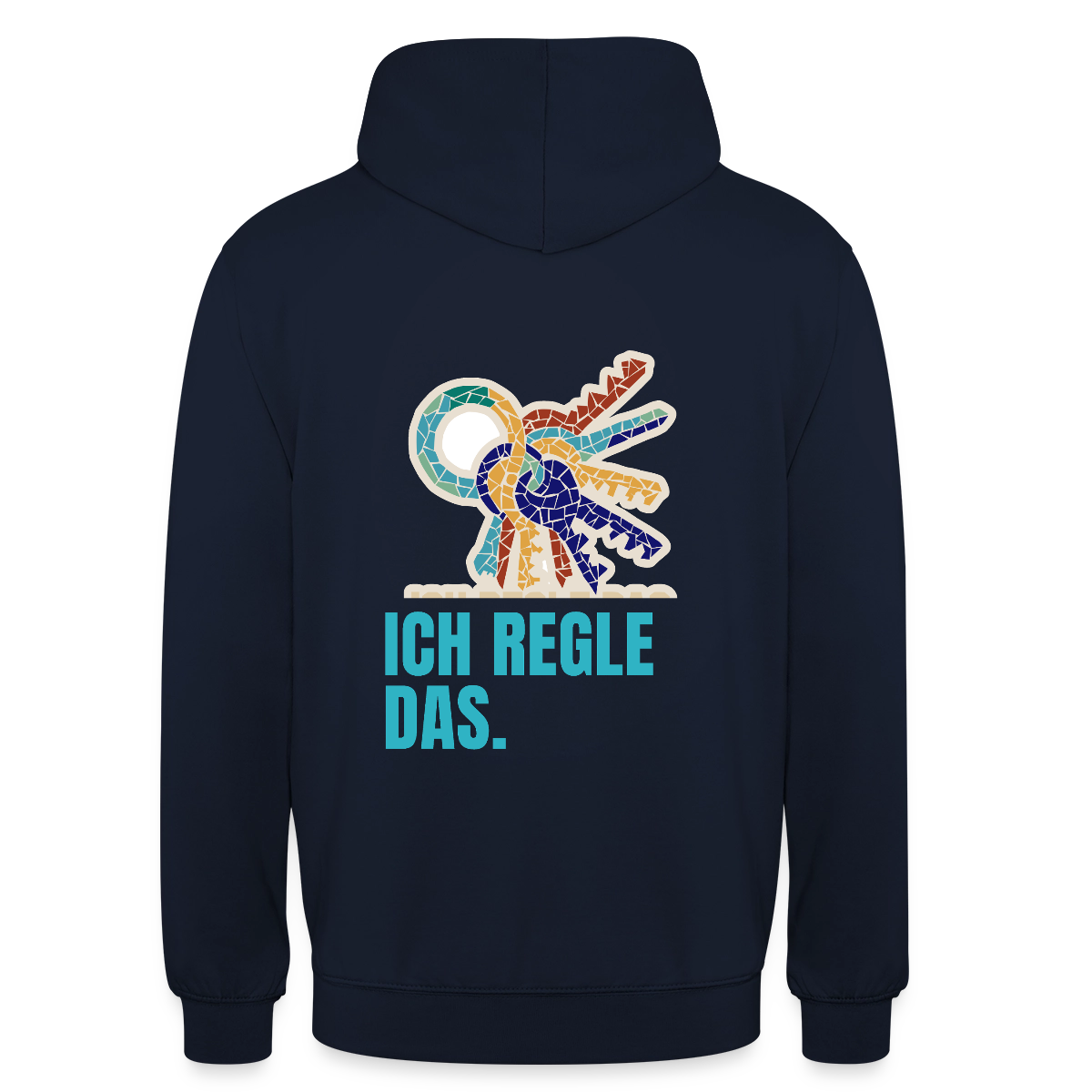 Ich regle das. Mosaik-Motiv Motiv-Hoodie unisex, Farbe Navy