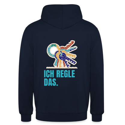 Ich regle das. Mosaik-Motiv Motiv-Hoodie unisex, Farbe Navy
