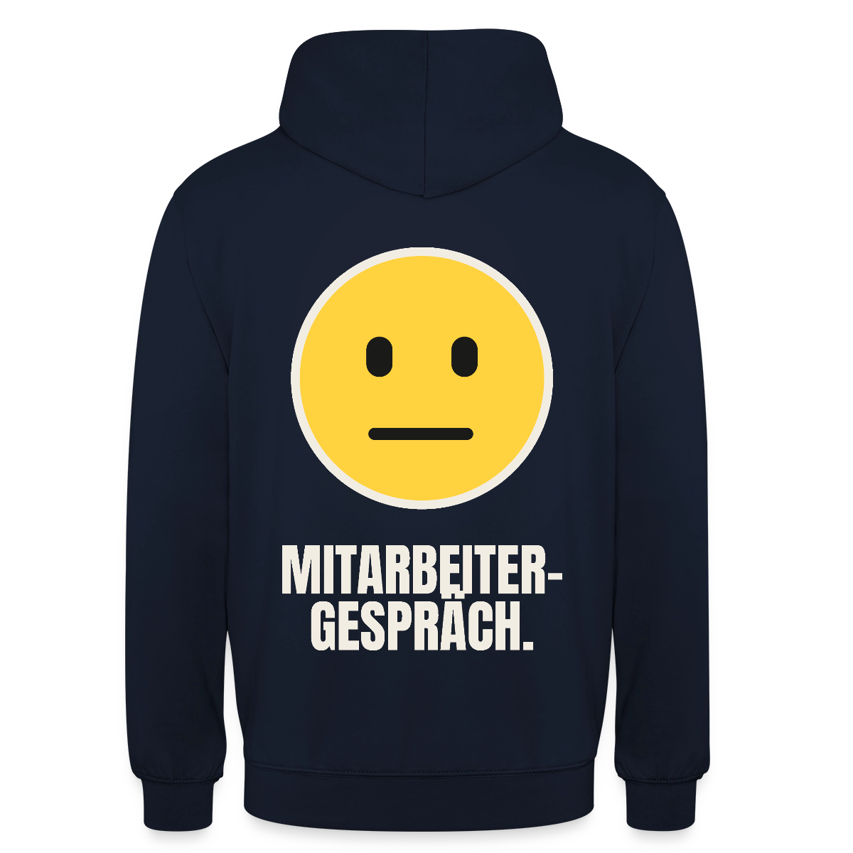 Mitarbeitergespräch. Motiv-Hoodie unisex, Farbe Navy