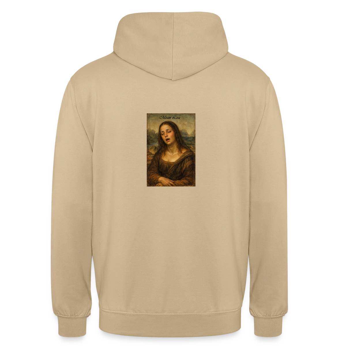 Moan Lisa Motiv-Hoodie unisex, Farbe Beige