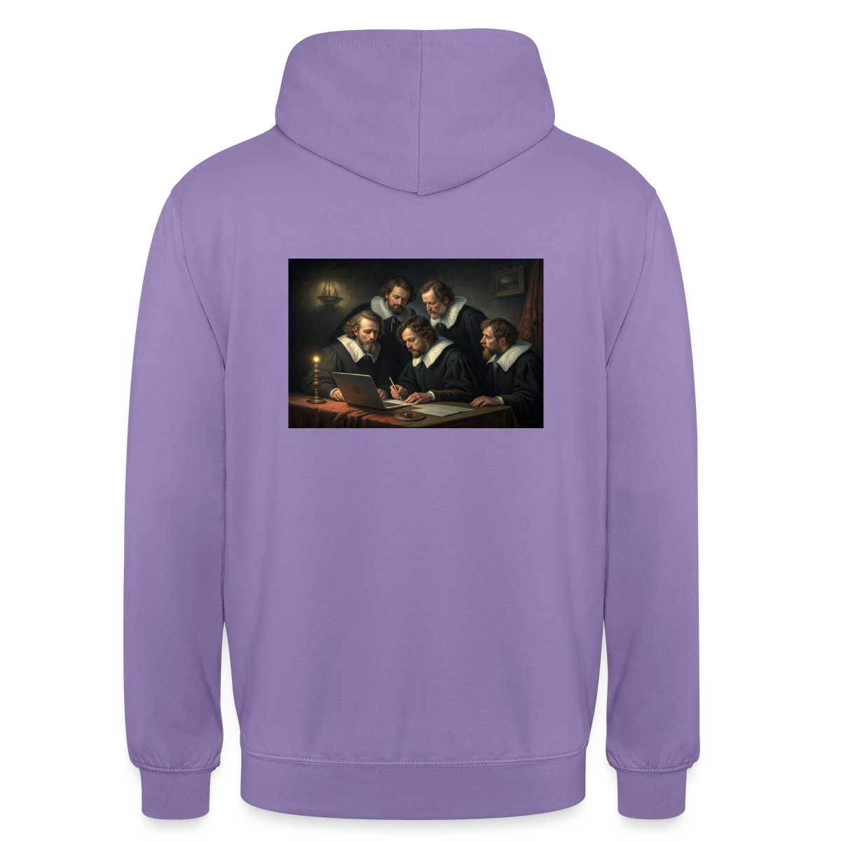 Das Code-Review. Renaissance-Motiv Motiv-Hoodie unisex, Farbe Lavendel