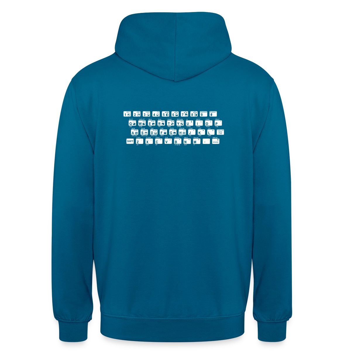 48K ZX Spectrum Motiv-Hoodie unisex, Farbe Tiefseeblau