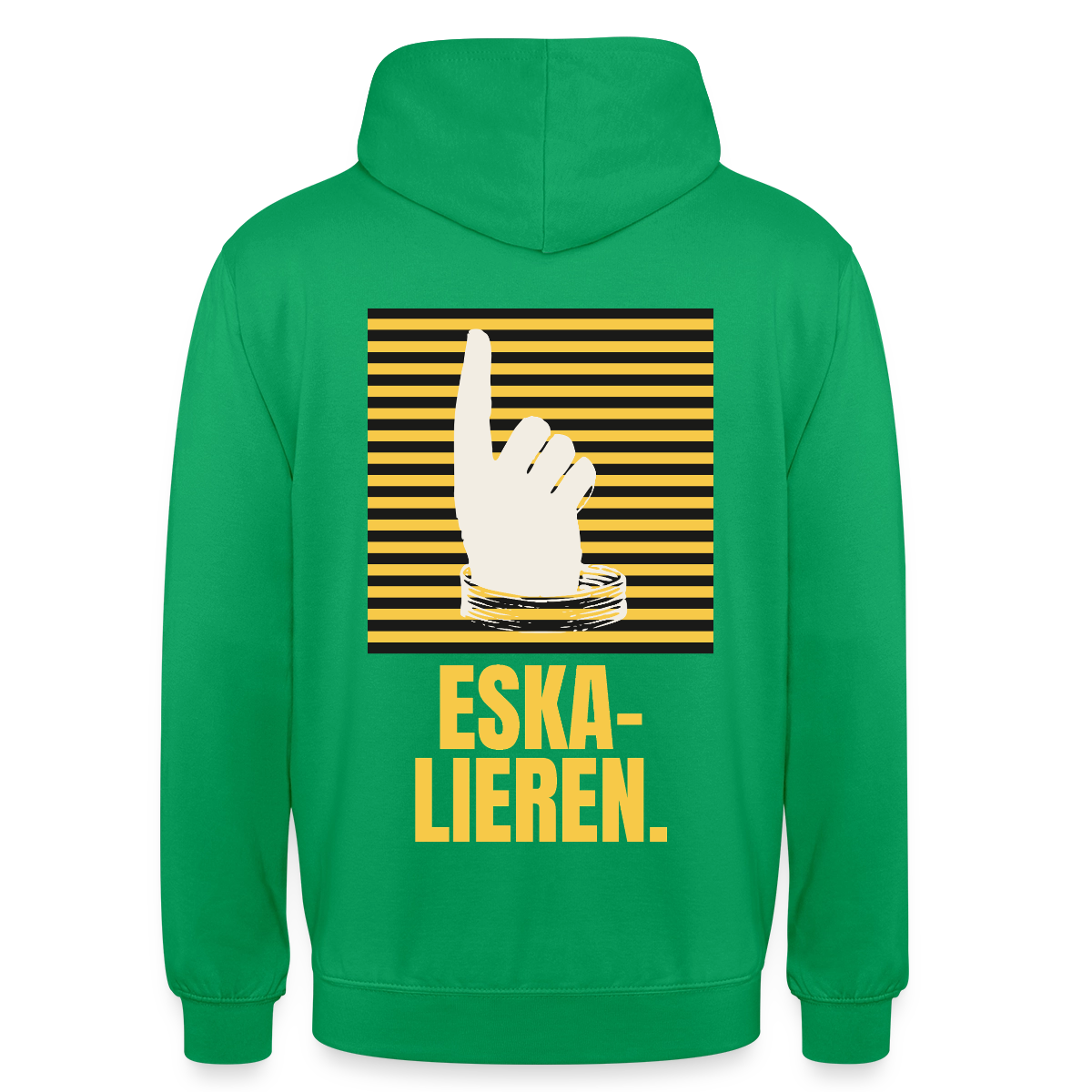 "Eskalieren." Motiv-Hoodie unisex, Farbe Kelly Green