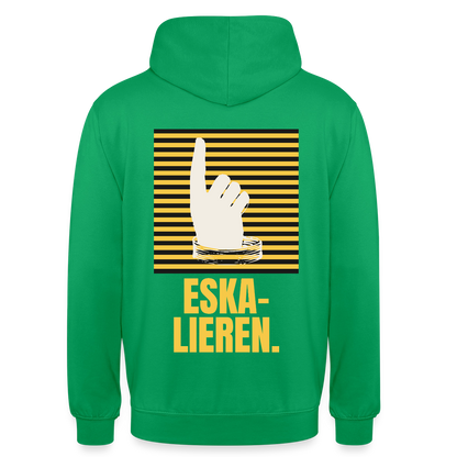 "Eskalieren." Motiv-Hoodie unisex, Farbe Kelly Green