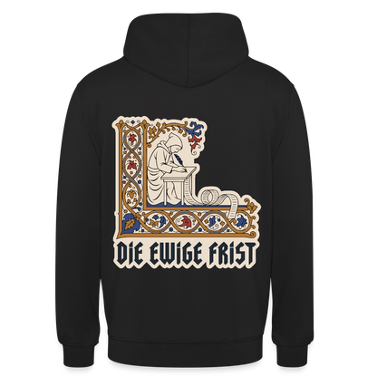 "Die ewige Frist. Buchmalerei-Motiv" Motiv-Hoodie unisex, Farbe Schwarz