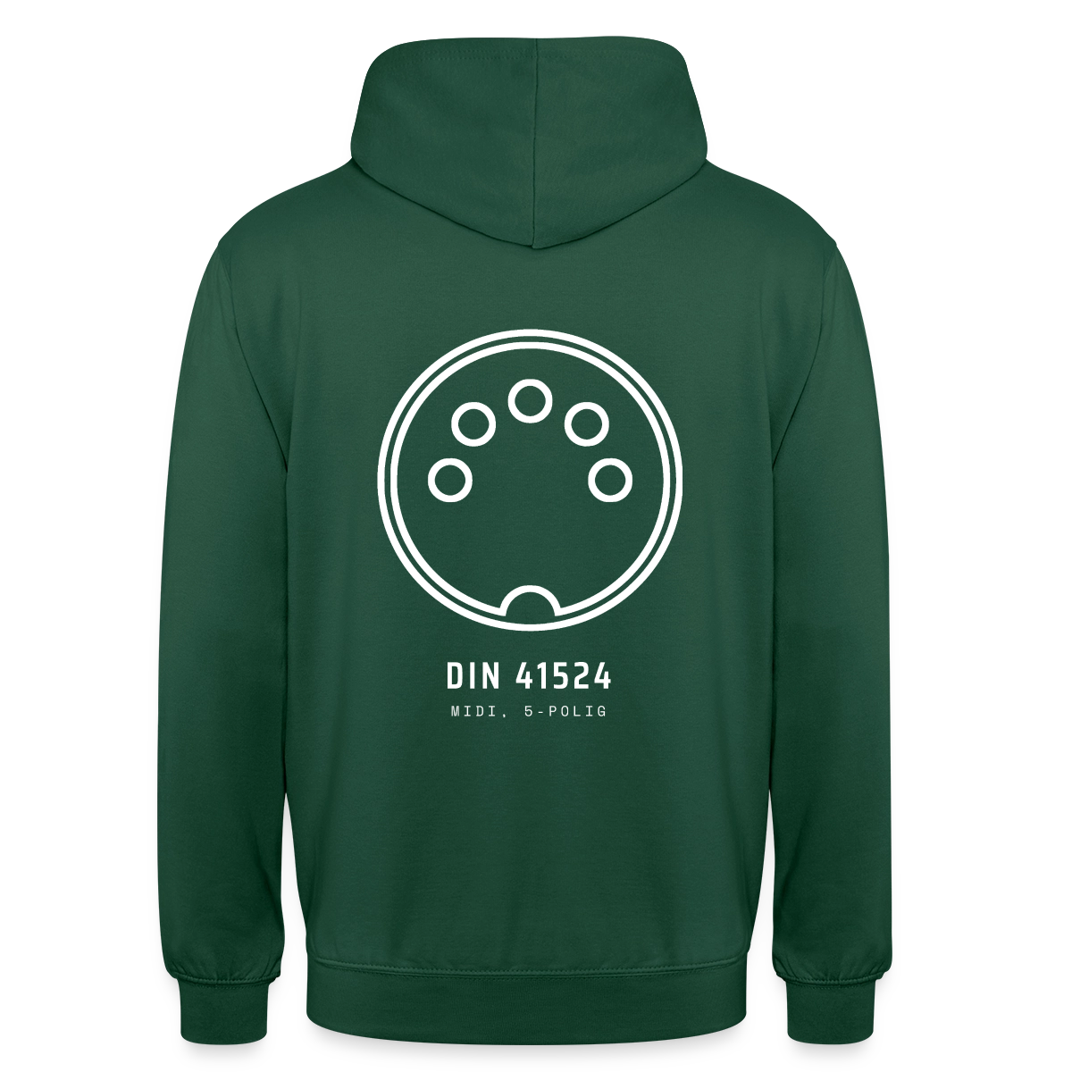 "DIN 41524, MIDI 5-polig" Motiv-Hoodie unisex, Farbe Flaschengrün