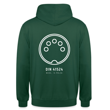 "DIN 41524, MIDI 5-polig" Motiv-Hoodie unisex, Farbe Flaschengrün