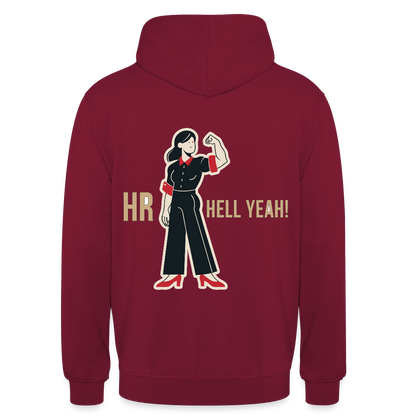 HR. Hell yeah! Motiv-Hoodie unisex, Farbe Bordeaux