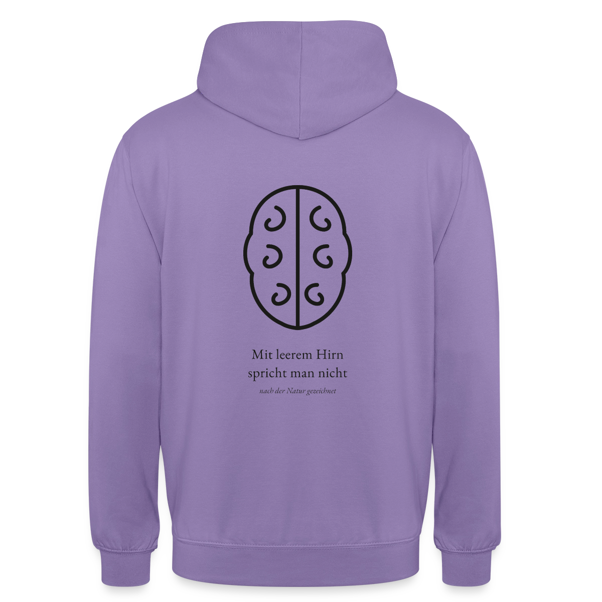 Mit leerem Hirn spricht man nicht. Motiv-Hoodie unisex, Farbe Lavendel