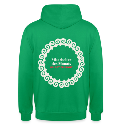 "Mitarbeiter des Monats, selbst ernannt." Motiv-Hoodie unisex, Farbe Kelly Green