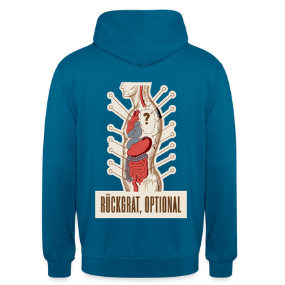 Rückgrat, optional. Anatomie-Motiv Motiv-Hoodie unisex, Farbe Tiefseeblau