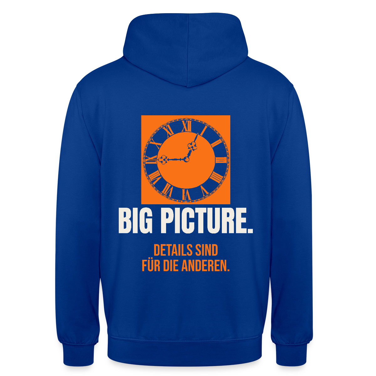 Big Picture. Details sind für die anderen. Motiv-Hoodie unisex, Farbe Royalblau