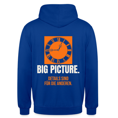 Big Picture. Details sind für die anderen. Motiv-Hoodie unisex, Farbe Royalblau