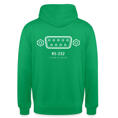 "RS-232, D-Sub 9-polig" Motiv-Hoodie unisex, Farbe Kelly Green