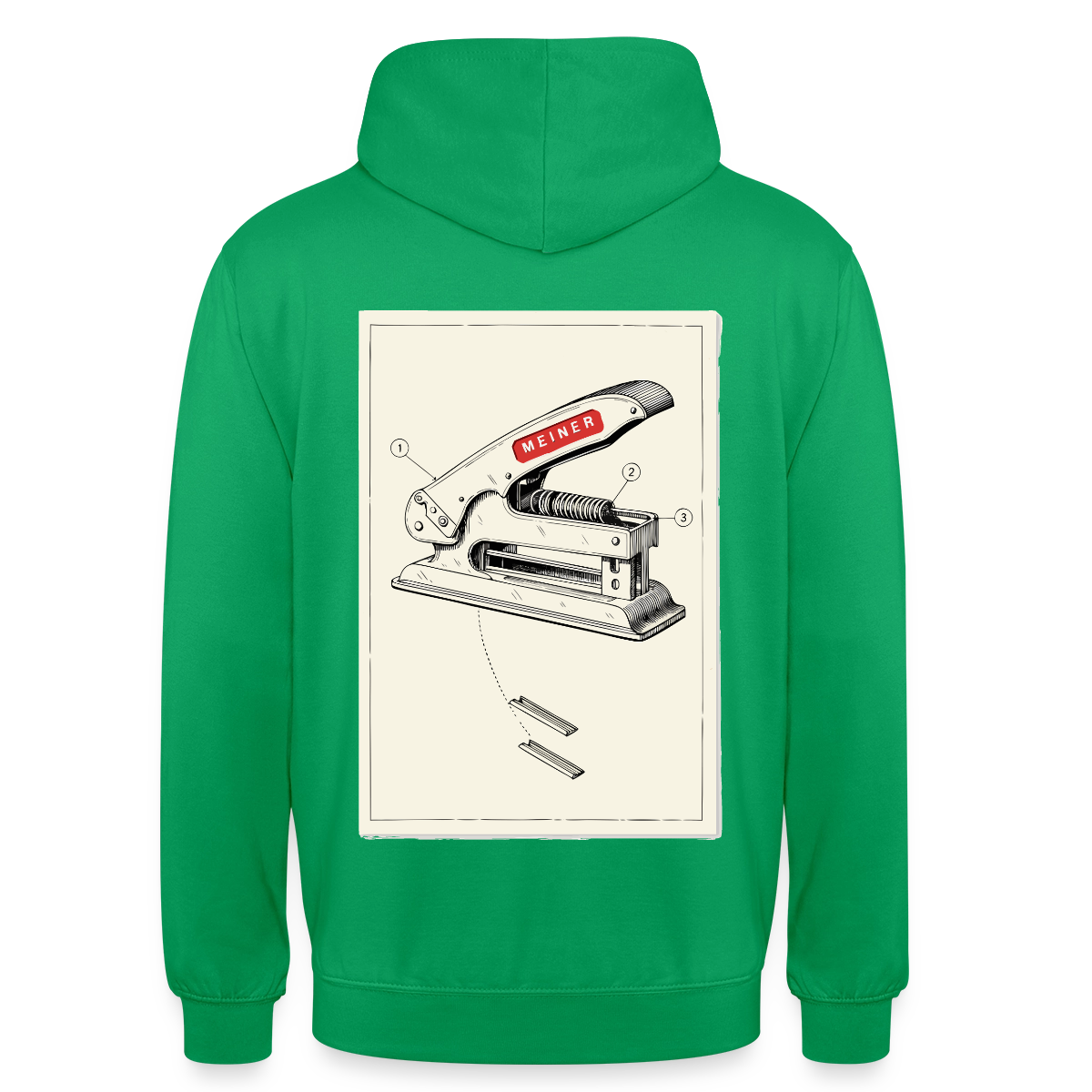 Meiner. Der Tacker kommt mit. Motiv-Hoodie unisex, Farbe Kelly Green