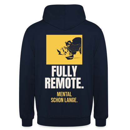Fully remote Motiv-Hoodie unisex, Farbe Navy