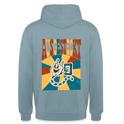 "Ausgesteckt. Midcentury-Motiv" Motiv-Hoodie unisex, Farbe Nebelblau