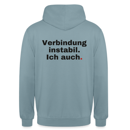 Verbindung instabil Motiv-Hoodie unisex, Farbe Nebelblau