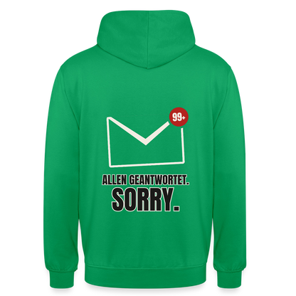 "Allen geantwortet. Sorry." Motiv-Hoodie unisex, Farbe Kelly Green
