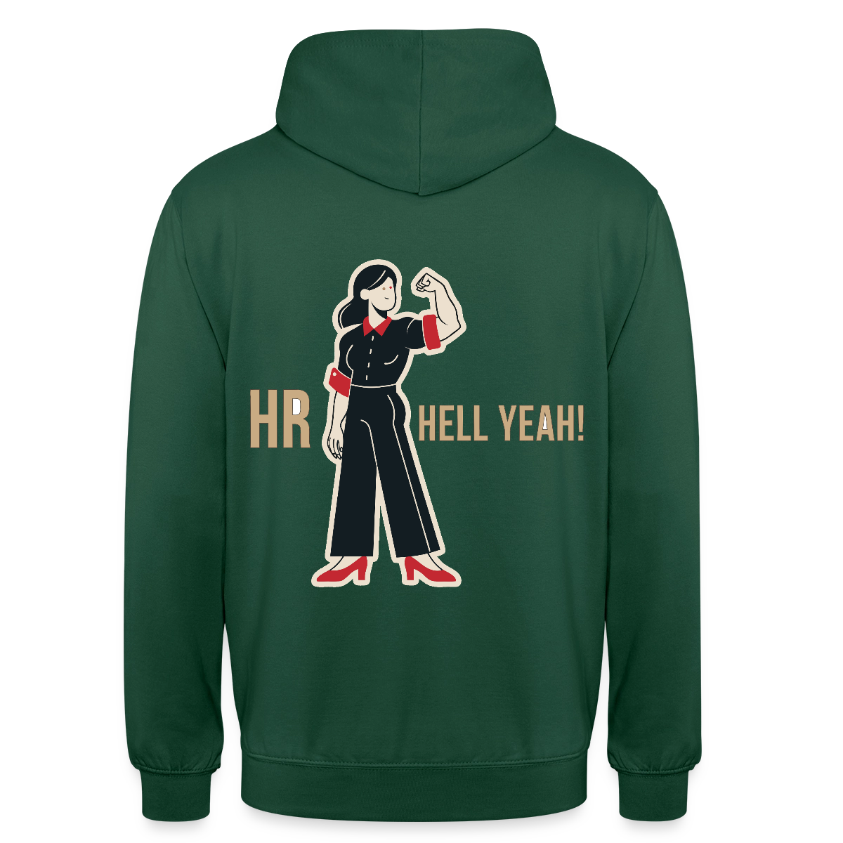HR. Hell yeah! Motiv-Hoodie unisex, Farbe Flaschengrün