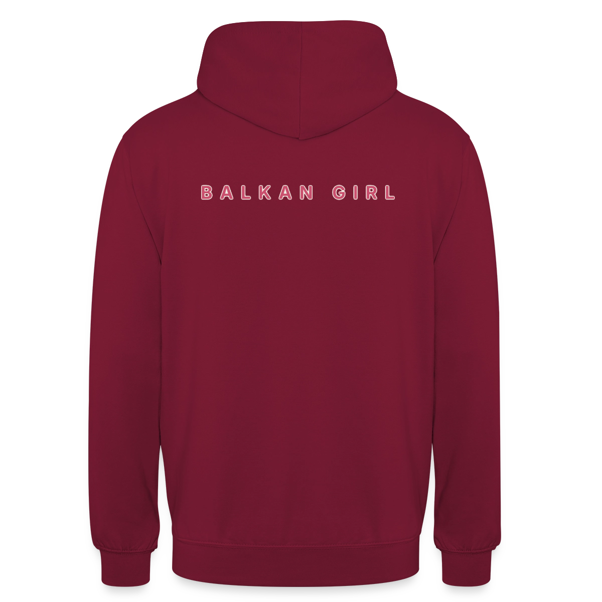 Balkan Girl Motiv-Hoodie unisex, Farbe Bordeaux
