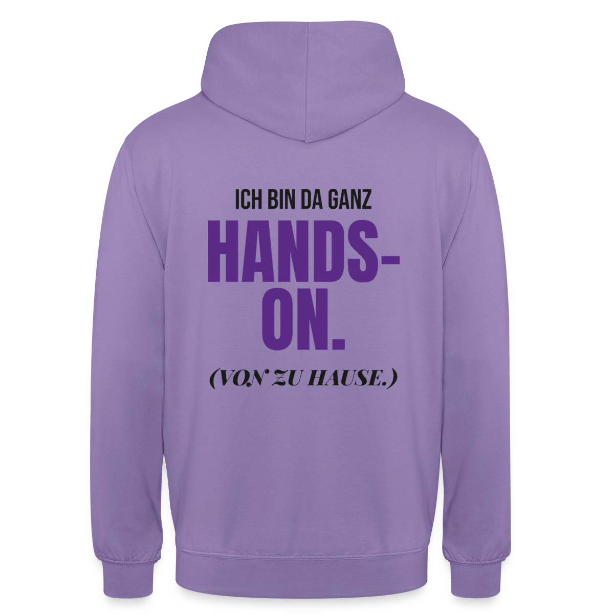 Hands-on von zu Hause Motiv-Hoodie unisex, Farbe Lavendel