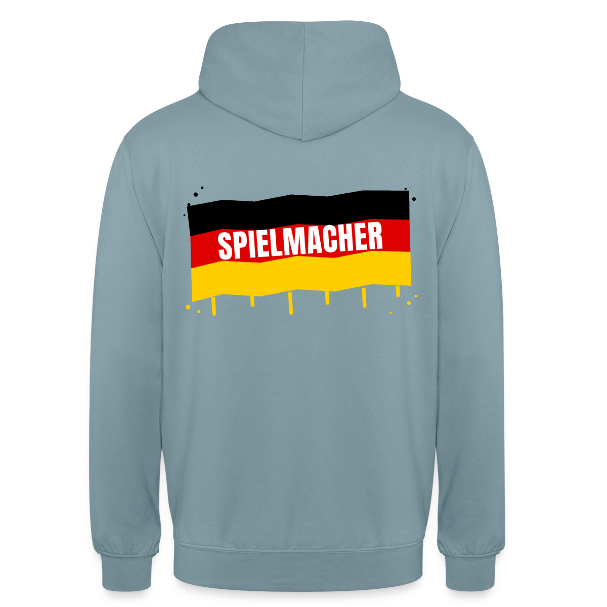Spielmacher. Fahnen-Motiv Motiv-Hoodie unisex, Farbe Nebelblau