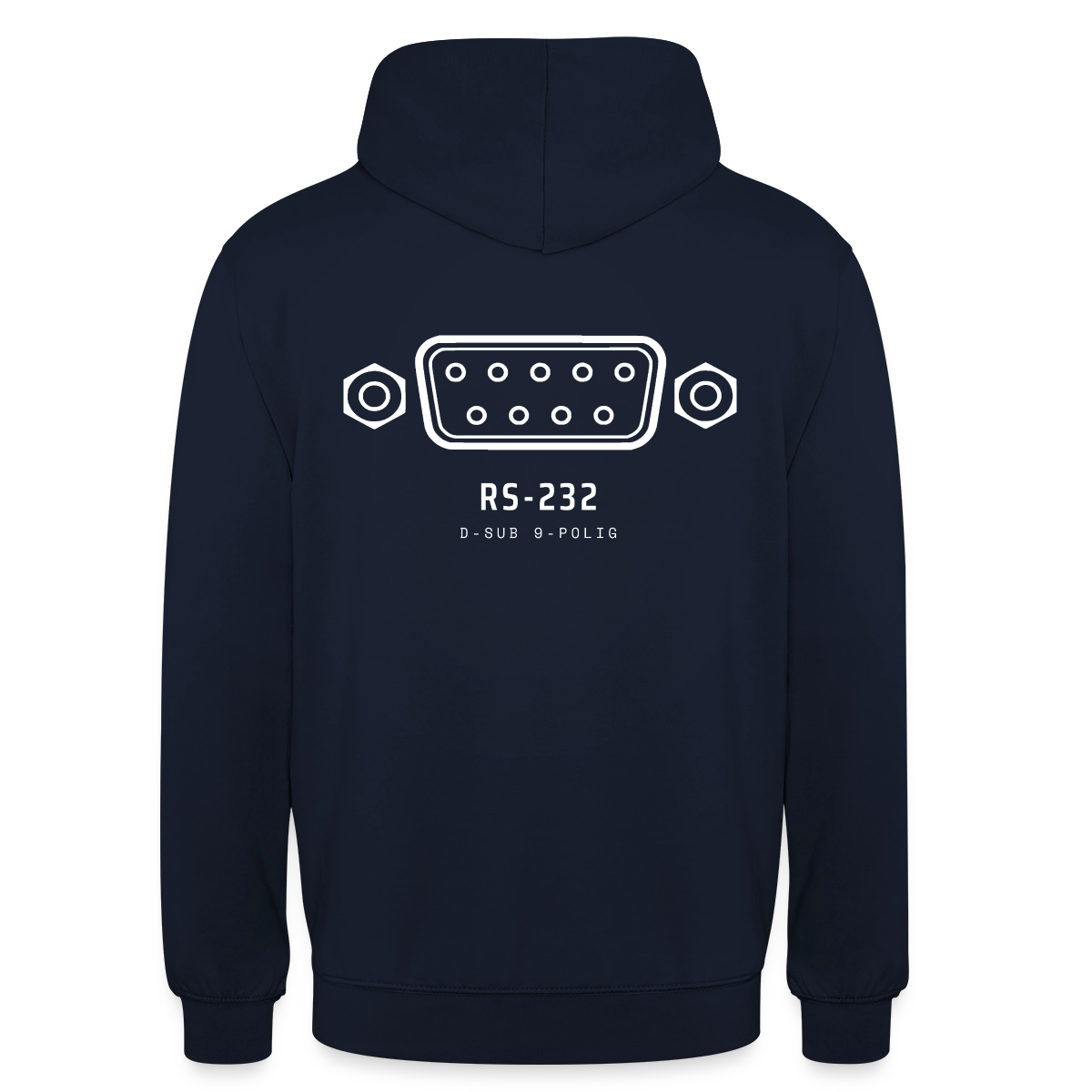 "RS-232, D-Sub 9-polig" Motiv-Hoodie unisex, Farbe Navy