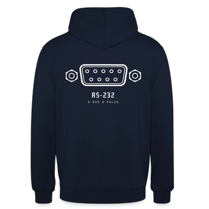 "RS-232, D-Sub 9-polig" Motiv-Hoodie unisex, Farbe Navy