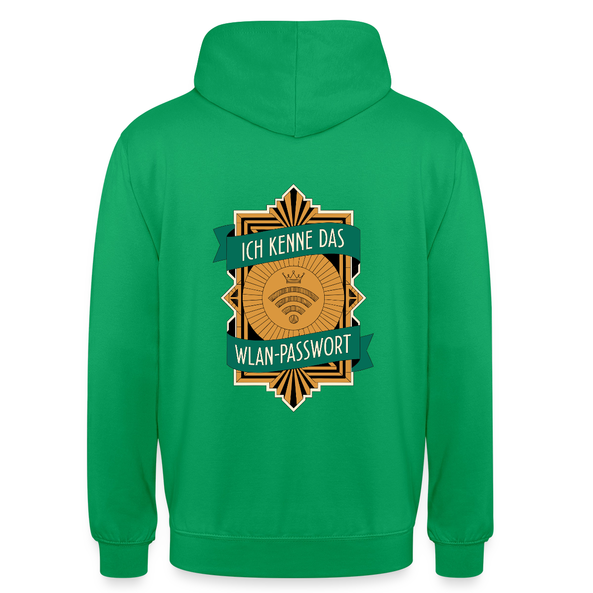 Ich kenne das WLAN-Passwort. Motiv-Hoodie unisex, Farbe Kelly Green