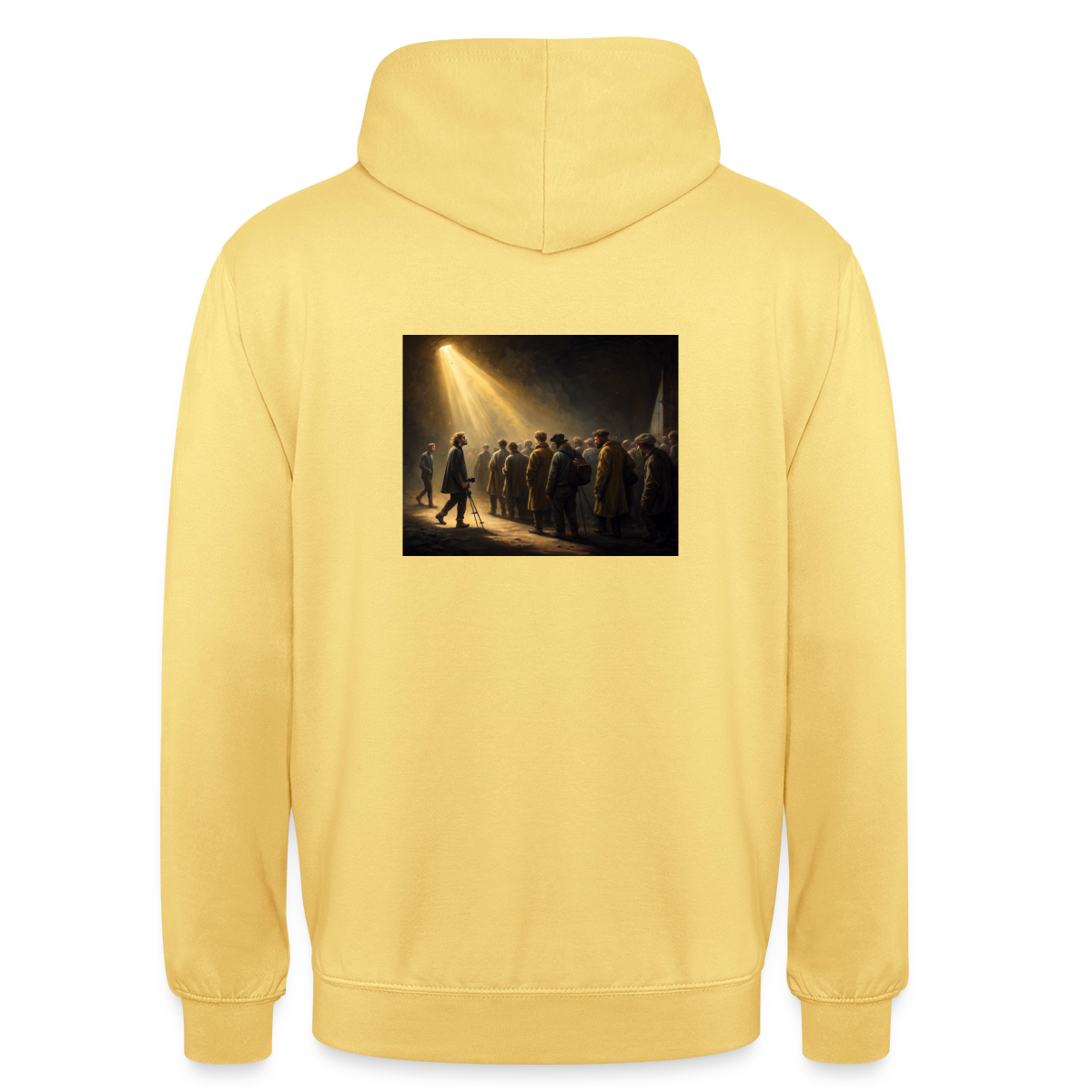 Das Teamfoto. Renaissance-Motiv Motiv-Hoodie unisex, Farbe Zitronengelb