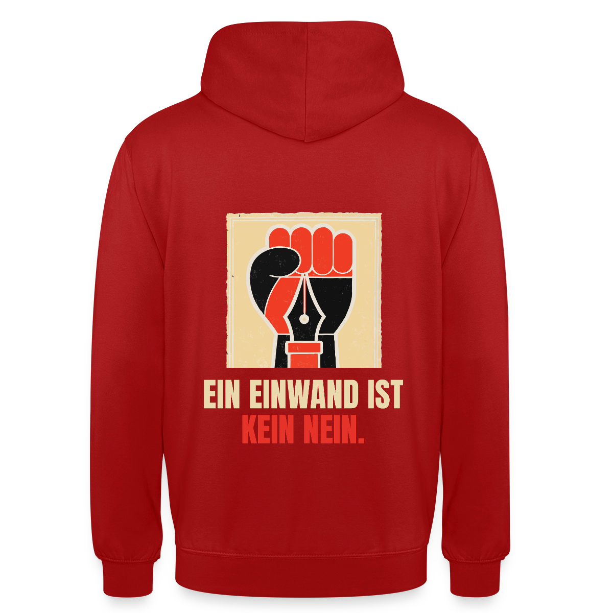 Ein Einwand ist kein Nein. Motiv-Hoodie unisex, Farbe Rot