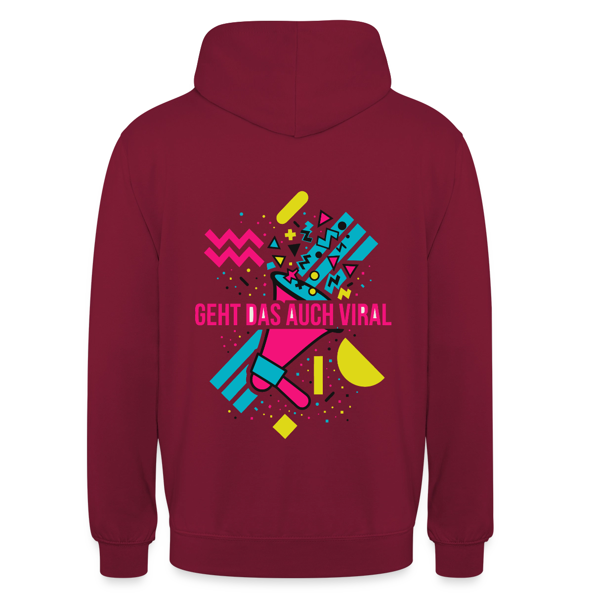 Geht das auch viral? Memphis-Motiv Motiv-Hoodie unisex, Farbe Bordeaux
